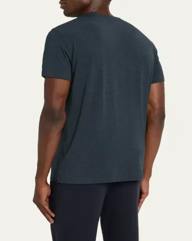 Derek Rose Men's Marl Crewneck Short-Sleeve Knit Tee | Thumbnail 3