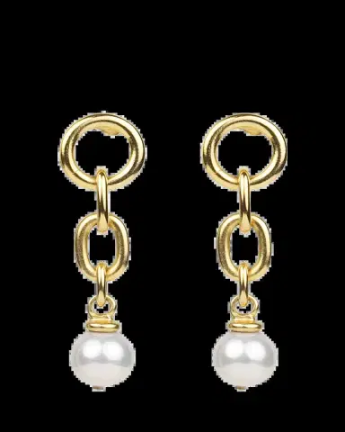 ben-amun Pearly Drop Link Earrings | Thumbnail 2