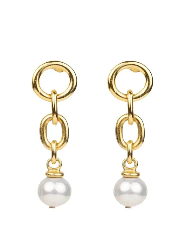 Ben-Amun Pearly Drop Link Earrings