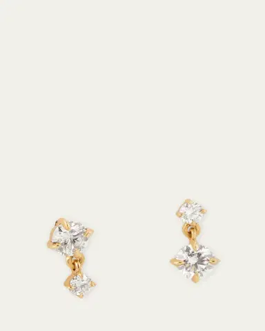 Lizzie Mandler Fine Jewelry Alternating Double-Drop Diamond Earrings in 18k Yellow | Thumbnail 3