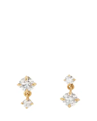 Lizzie Mandler Fine Jewelry Alternating Double-Drop Diamond Earrings in 18k Yellow | Thumbnail 1