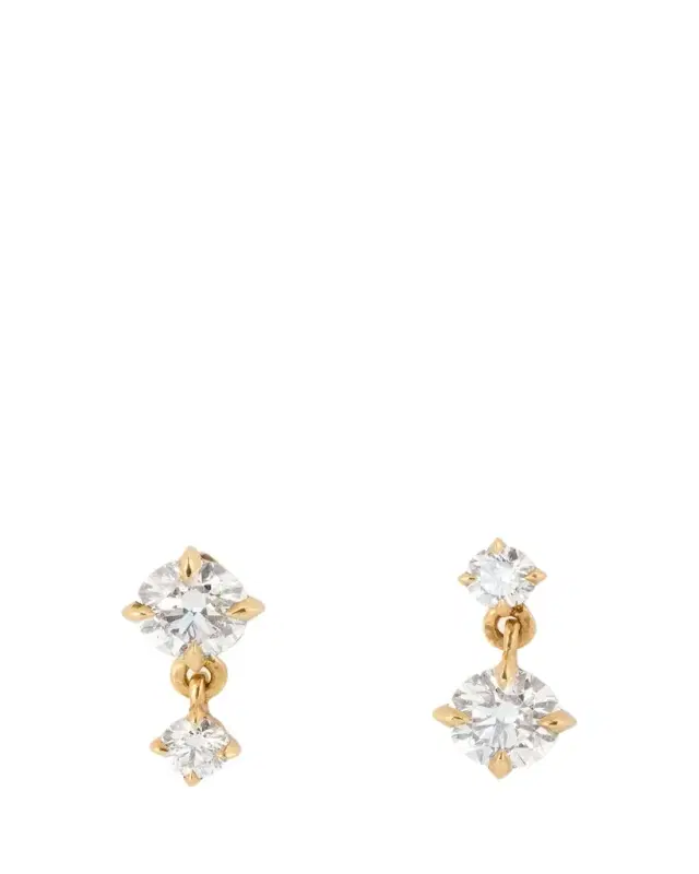 Lizzie Mandler Fine Jewelry Alternating Double-Drop Diamond Earrings in 18k Yellow Gold