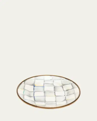 MacKenzie-Childs Sterling Check Enamel Canape Plates, Set of 4 | Thumbnail 2 MacKenzie-Childs Sterling Check Enamel Canape Plates, Set of 4 | Thumbnail 2