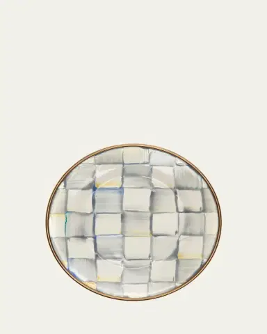 MacKenzie-Childs Sterling Check Enamel Canape Plates, Set of 4 | Thumbnail 3 MacKenzie-Childs Sterling Check Enamel Canape Plates, Set of 4 | Thumbnail 3