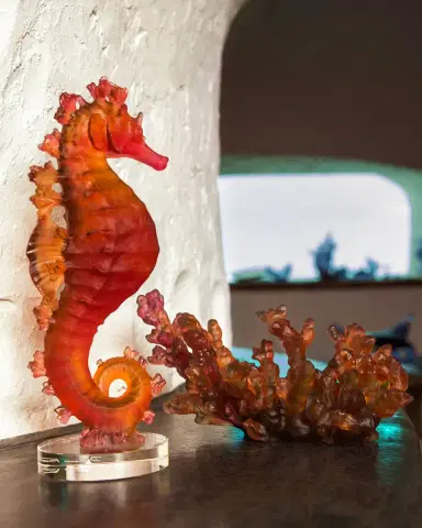Daum Coral Sea Medium Bowl, Amber/Red | Thumbnail 2