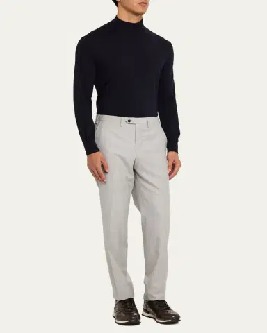 Kiton Men's 15 Micron Flat-Front Trousers | Thumbnail 2 Kiton Men's 15 Micron Flat-Front Trousers | Thumbnail 2