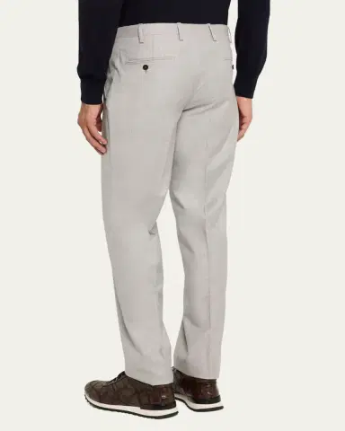 Kiton Men's 15 Micron Flat-Front Trousers | Thumbnail 3 Kiton Men's 15 Micron Flat-Front Trousers | Thumbnail 3