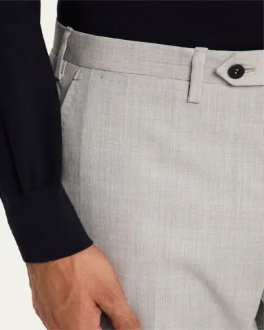 Kiton Men's 15 Micron Flat-Front Trousers | Thumbnail 5 Kiton Men's 15 Micron Flat-Front Trousers | Thumbnail 5
