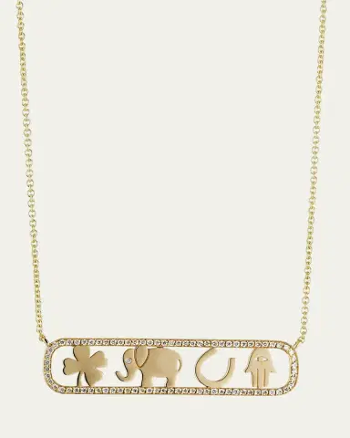 Sydney Evan 14k Diamond Icon Bar Necklace | Thumbnail 2