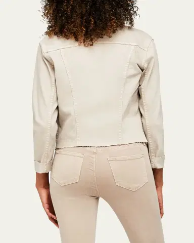 L'Agence Janelle Slim Cropped Jean Jacket with Raw Hem | Thumbnail 7 L'Agence Janelle Slim Cropped Jean Jacket with Raw Hem | Thumbnail 7