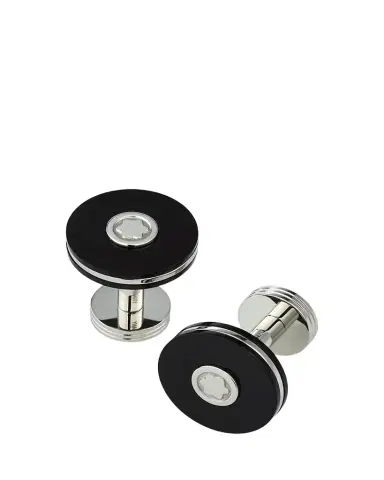 Montblanc Round Resin Stainless Steel Cuff Links | Thumbnail 1 Montblanc Round Resin Stainless Steel Cuff Links | Thumbnail 1