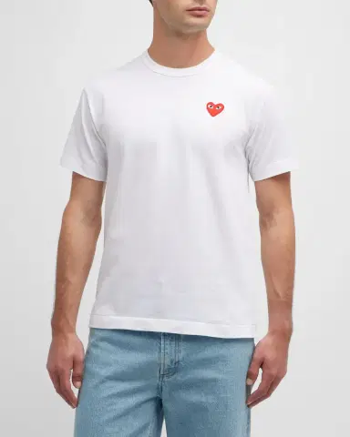 Comme des Garçons Men's Cotton Jersey Heart T-Shirt | Thumbnail 3