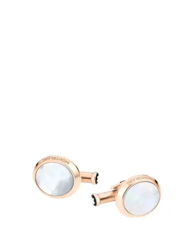 Montblanc Mother-of-Pearl Round Rose Golden Cuff Links | Thumbnail 1 Montblanc Mother-of-Pearl Round Rose Golden Cuff Links | Thumbnail 1