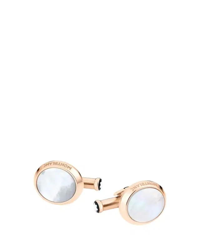 Montblanc Mother-of-Pearl Round Rose Golden Cuff Links