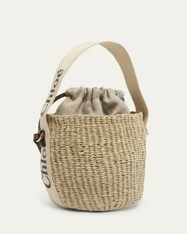 Chloé Woody Small Mifuko Basket Bag in Fair Trade Paper Embellished with Linen | Thumbnail 7 Chloé Woody Small Mifuko Basket Bag in Fair Trade Paper Embellished with Linen | Thumbnail 7