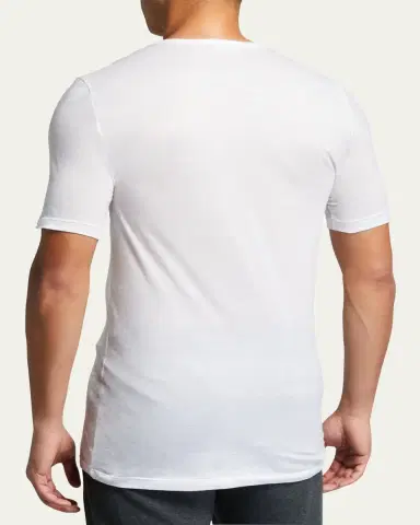Hanro Men's Ultralight Cotton V-Neck T-Shirt | Thumbnail 7