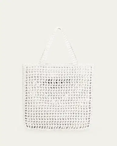 Prada Bicolor Woven Logo Shopper Tote Bag | Thumbnail 12