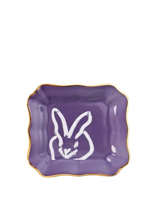Portrait Plate with Gold Rim - Purple