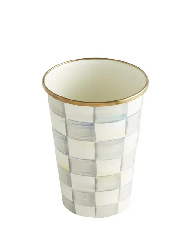 MacKenzie-Childs Sterling Check Enamel Tumbler, 20 oz.