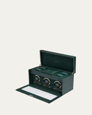 Wolf British Racing Triple Watch Winder with Storage | Thumbnail 2 Wolf British Racing Triple Watch Winder with Storage | Thumbnail 2
