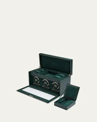 Wolf British Racing Triple Watch Winder with Storage | Thumbnail 3 Wolf British Racing Triple Watch Winder with Storage | Thumbnail 3