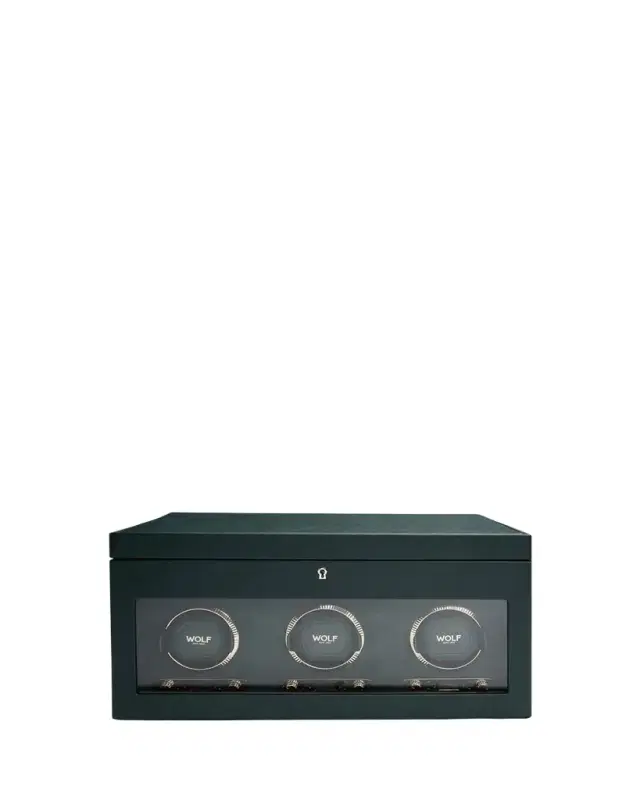 WOLF British Racing Triple Watch Winder with Storage