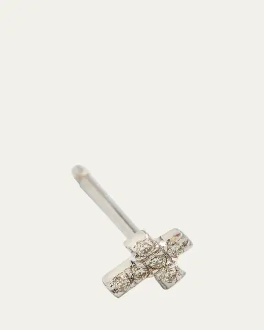 Sydney Evan 14K Yellow Gold Diamond Cross Earring, Single | Thumbnail 3