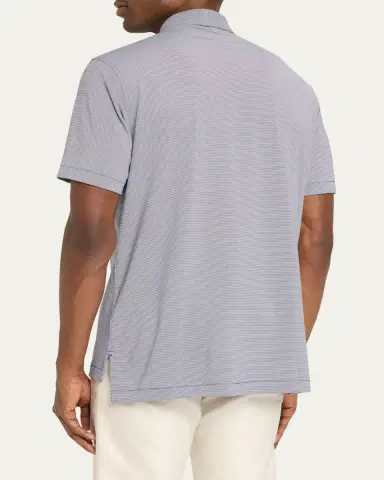 Peter Millar Men's Jubilee Stripe Stretch-Jersey Polo Shirt | Thumbnail 3