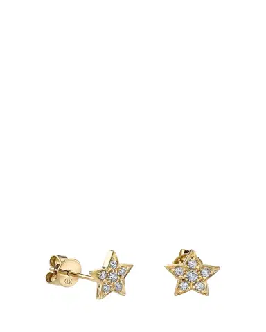 Sydney Evan 14K Yellow Gold Pavé Diamond Star Stud Earrings | Thumbnail 1