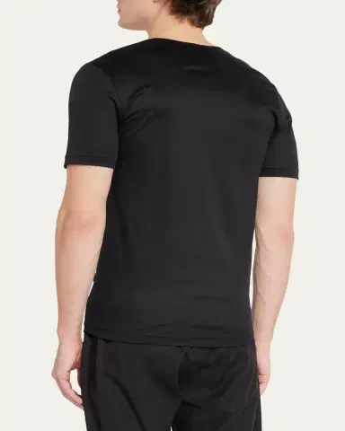 Zimmerli Men's Sea Island V-Neck Cotton T-Shirt | Thumbnail 3