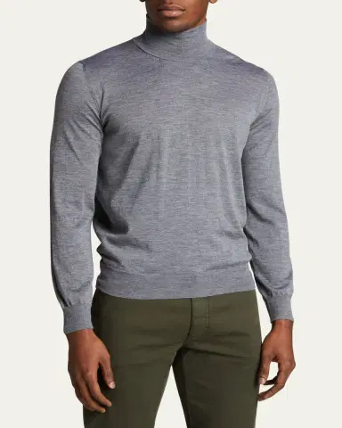 Bergdorf Goodman Men's Cashmere Turtleneck Sweater | Thumbnail 4