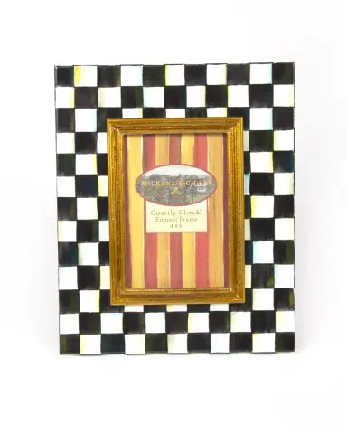 MacKenzie-Childs Courtly Check Enamel Frame, 4x6 | Thumbnail 1