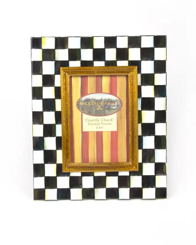 Courtly Check Enamel Frame, 4x6