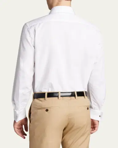 Bergdorf Goodman Men's Formal Twill Fly-Front Dress Shirt | Thumbnail 3 Bergdorf Goodman Men's Formal Twill Fly-Front Dress Shirt | Thumbnail 3