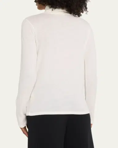 Majestic Filatures Cotton-Cashmere Long Sleeve Turtleneck Top | Thumbnail 3