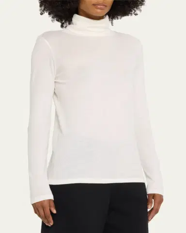Majestic Filatures Cotton-Cashmere Long Sleeve Turtleneck Top | Thumbnail 4