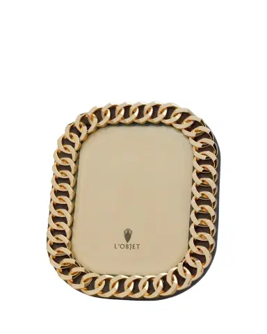 L'Objet Gold Cuban Link Frame, 4" x 6" | Thumbnail 1 L'Objet Gold Cuban Link Frame, 4" x 6" | Thumbnail 1