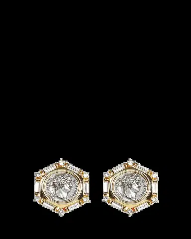 ben-amun Roman Coin and Crystal Clip Earrings | Thumbnail 2