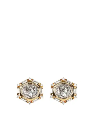 ben-amun Roman Coin and Crystal Clip Earrings | Thumbnail 1