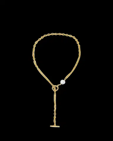 ben-amun Chain Necklace with Pearly Glass | Thumbnail 2 ben-amun Chain Necklace with Pearly Glass | Thumbnail 2