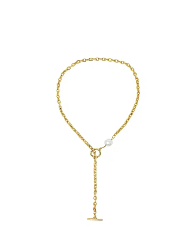 Ben-Amun Chain Necklace with Pearly Glass