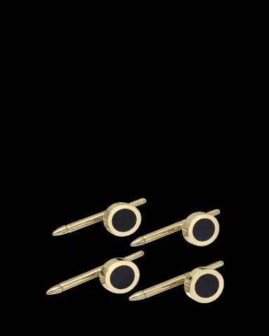 Bergdorf Goodman Men's 14K Gold Black Onyx Shirt Studs | Thumbnail 2
