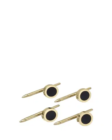 Bergdorf Goodman Men's 14K Gold Black Onyx Shirt Studs | Thumbnail 1