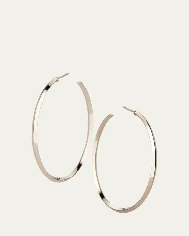 Lana 45mm 14K Gold Thin Pointed Royale Hoops | Thumbnail 3