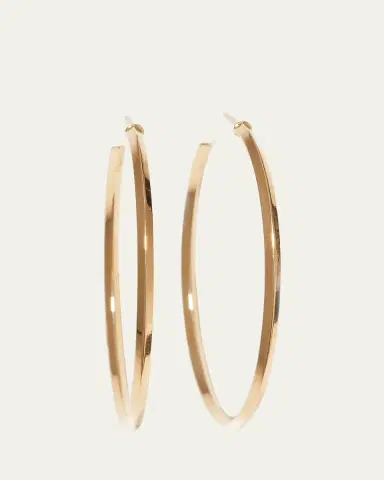 Lana 45mm 14K Gold Thin Pointed Royale Hoops | Thumbnail 5