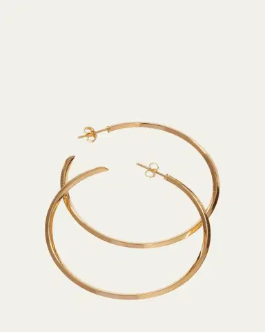 Lana 45mm 14K Gold Thin Pointed Royale Hoops | Thumbnail 7