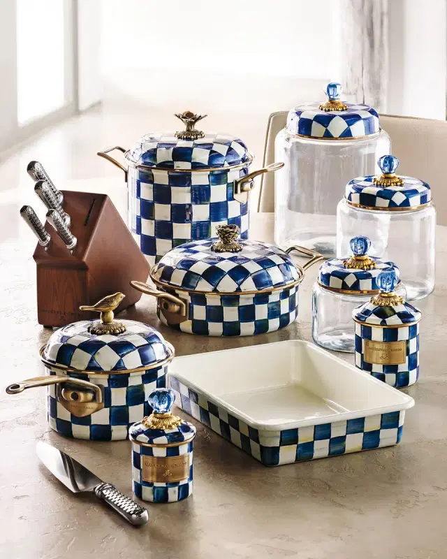 Royal Check Enamel Canister