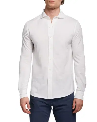 Ralph Lauren Purple Label Washed Piqué Shirt | Thumbnail 1