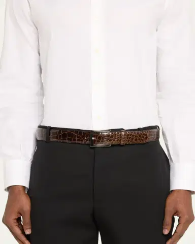 W. Kleinberg Men's Glazed Alligator Belt | Thumbnail 2 W. Kleinberg Men's Glazed Alligator Belt | Thumbnail 2