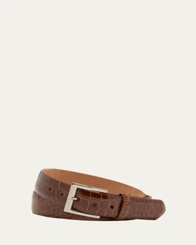 W. Kleinberg Men's Glazed Alligator Belt | Thumbnail 3 W. Kleinberg Men's Glazed Alligator Belt | Thumbnail 3